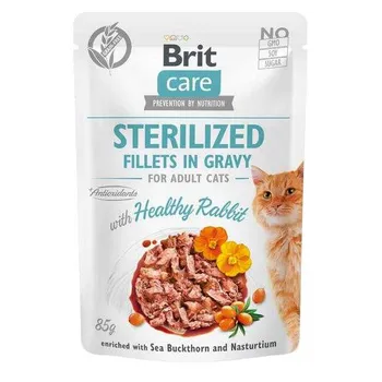 Brit Kapsička Care Cat Sterilized Fillets In Gravy Rabbit 85g 1×85 g
