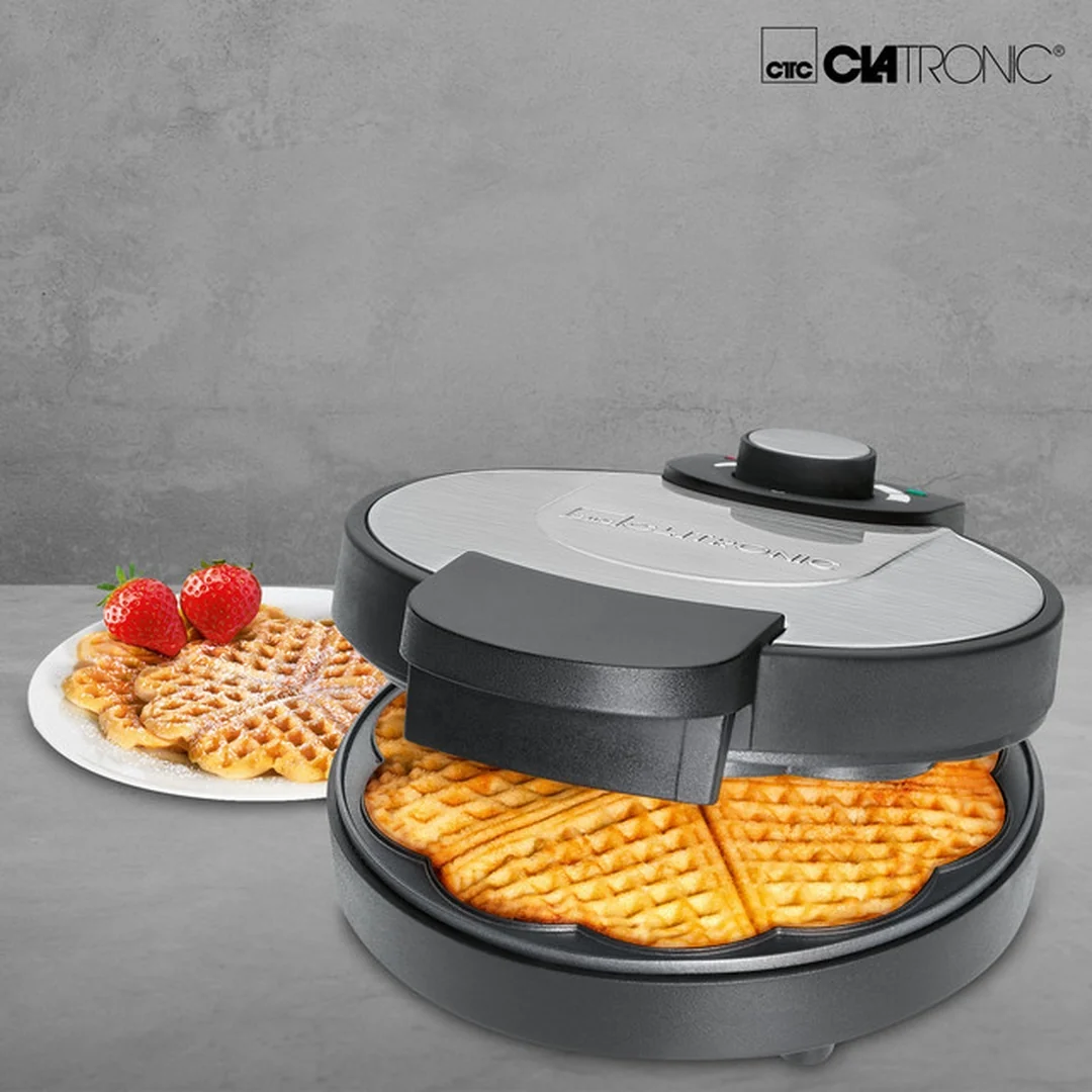 Clatronic WA 3492 vaflovač z nehrdzavejúcej ocele, 18 cm, 1000 W