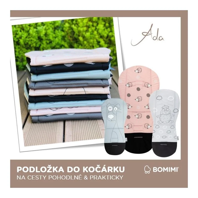 BOMIMI - ADA Podložka do kočíka OVEČKA black