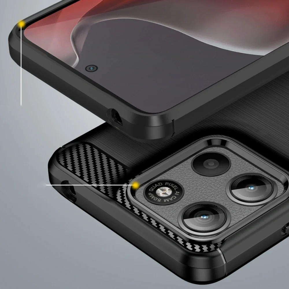Tech-Protect Carbon kryt na Motorola Moto G15 / G15 Power, čierny