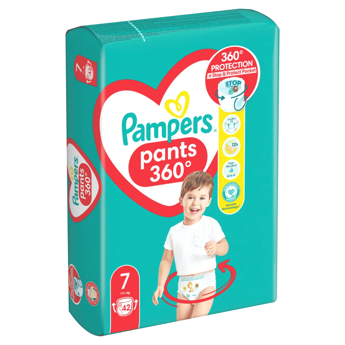 PAMPERS PANTS PLIEN.NOHAVICKY V.7 17KG 42KS 1×42 ks, plienkové nohavičky vo veľkosti 7