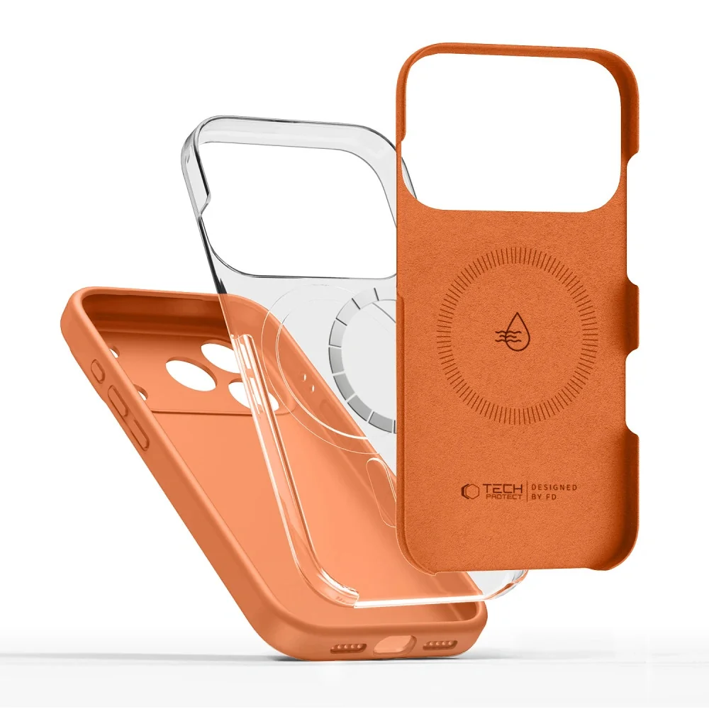 Tech-Protect Silicone MagSafe kryt na iPhone 17 Pro, oranžový