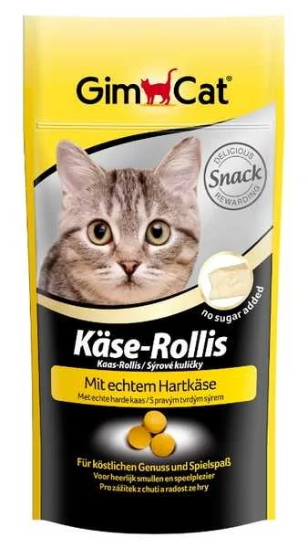 Gimcat Kase Rollis So Syrom 1×40 g, suchá maškrta pre mačky