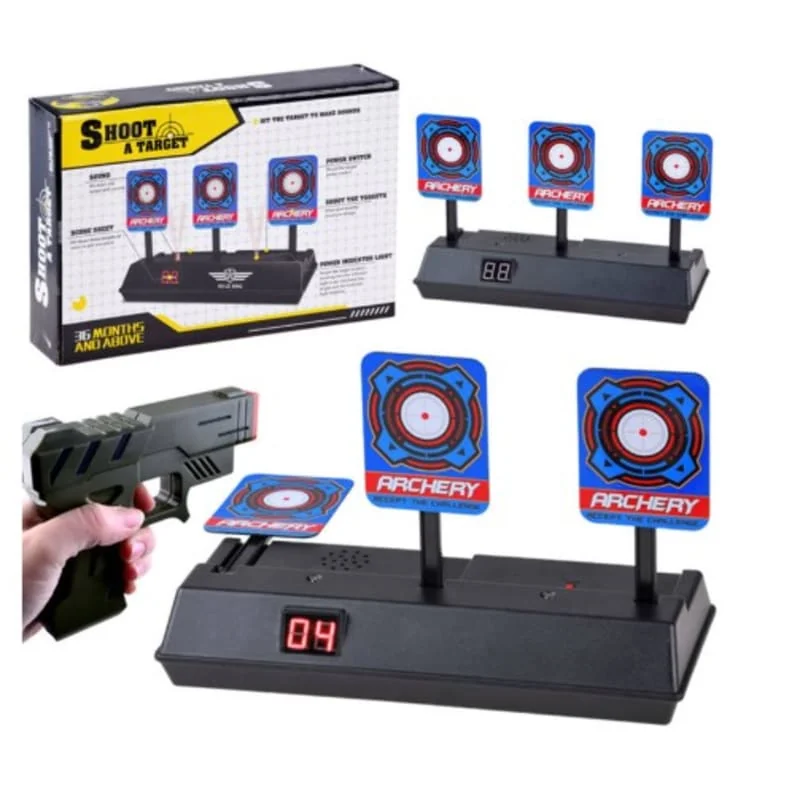 Elektronický terč pre NERF – 3 cieľové plôšky, počítadlo bodov