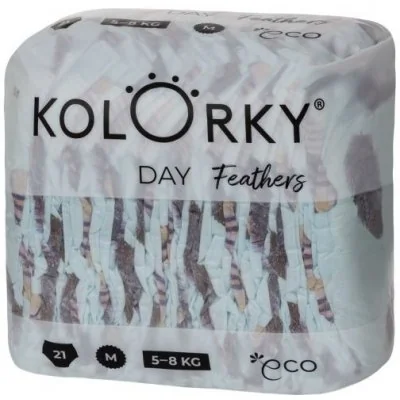 KOLORKY DAY - perie - M (5-8 kg) 1×21 ks, jednorazové eko plienky