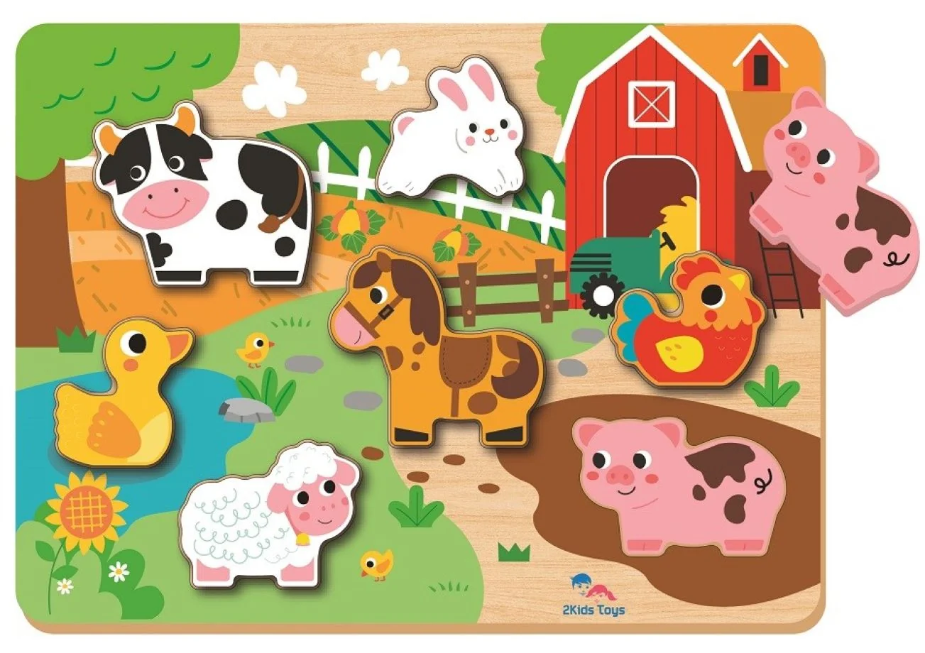 Vkládacie puzzle Farma, 8 dielov