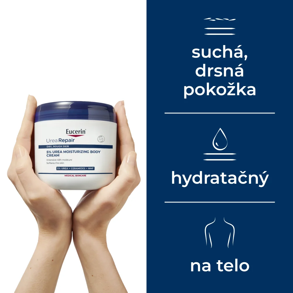 Eucerin UreaRepair Telový krém 5 % urea, 450 ml 1×450 ml, hydratácia pokožky