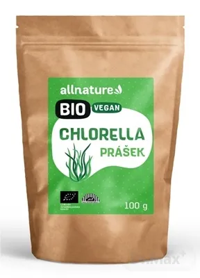 Allnature Chlorella Prasok Bio 1×100 g, výživový doplnok