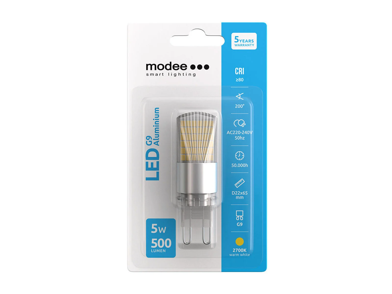 Modee Smart žiarovka LED G9 5W teplá biela 