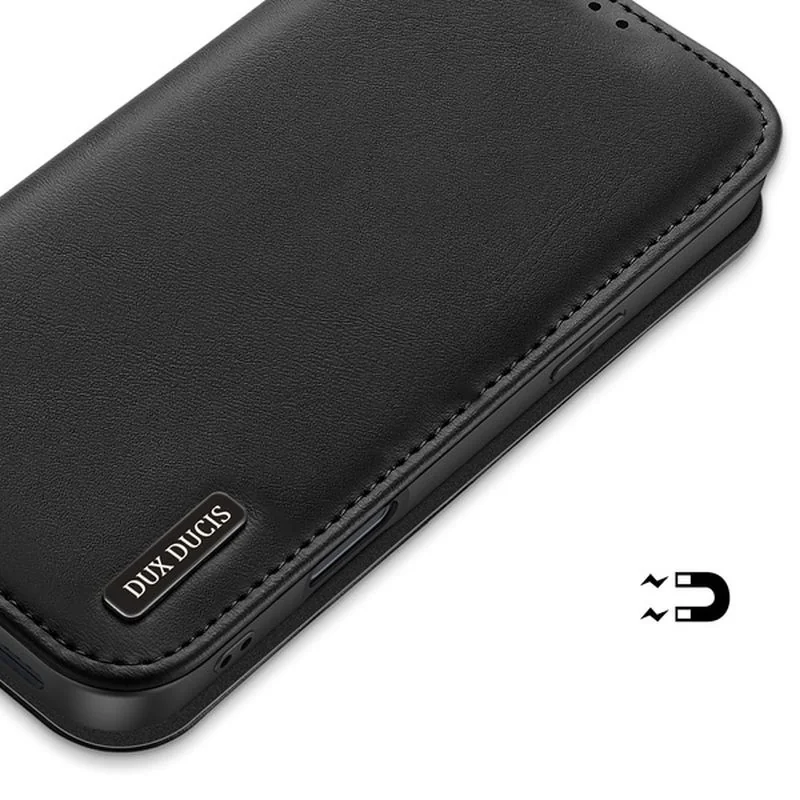 Dux Ducis Hivo knižkové puzdro na iPhone 16 Pro, čierne