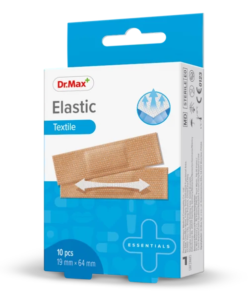 Dr.Max Náplasť Elastic,19 x 64 mm 1×10 ks, elastické náplasti,19 x 64 mm