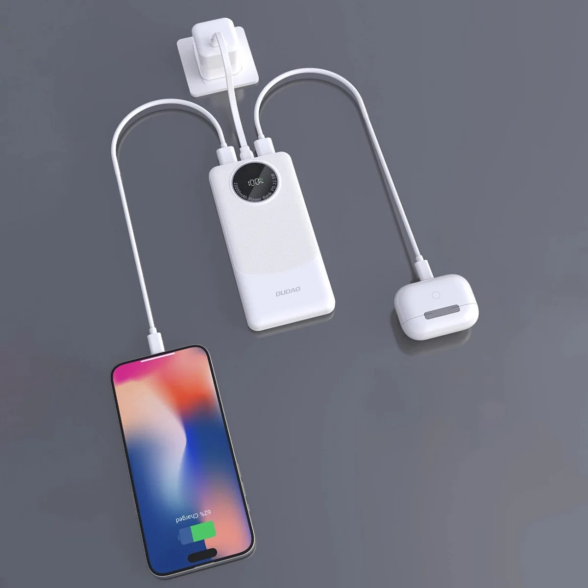 Dudao K12 Power Bank 10000mAh 2x USB / USB-C 22.5W, čierny