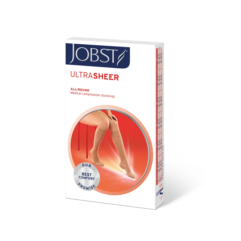 JOBST Ultra Sheer 1 - lýtkové pančuchy so špicou - kratšia dĺžka - karamelová - veľkosť V 1 pár