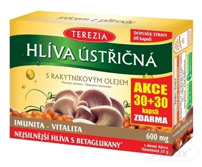 TEREZIA HLIVA USTRICOVITÁ S RAKYTNÍKOVÝM OLEJOM 2×30 cps, výživový doplnok