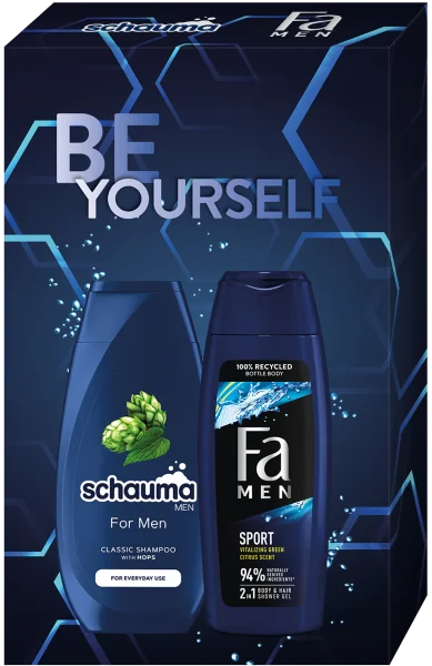 Fa k. MEN Be Yourself (sg250ml+ šamp250ml Schauma) 1×1 ks, darčeková sada