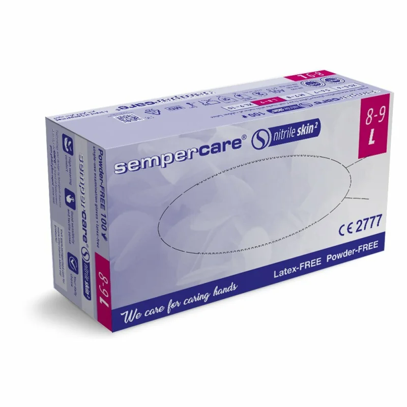 Sempercare SKIN 2 nitrilové rukavice bez púdru L, modré, 200 ks