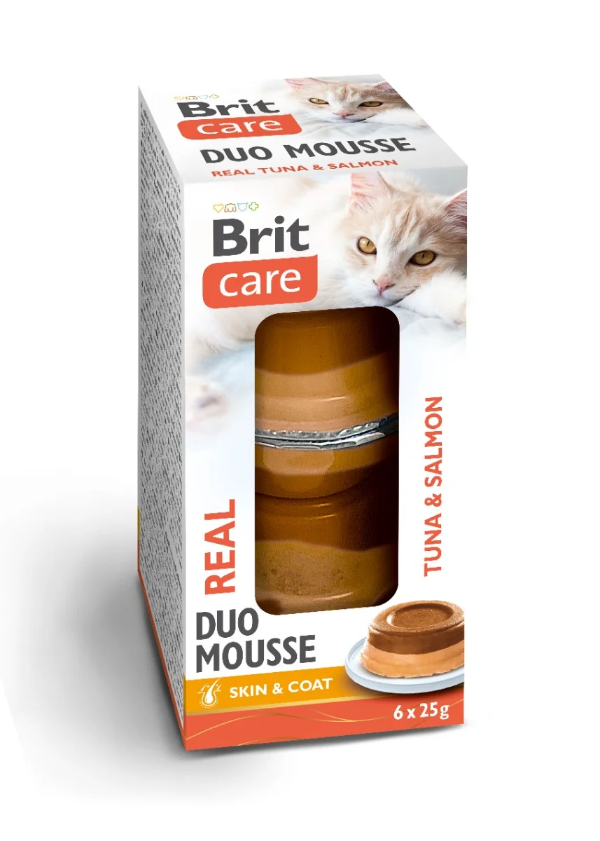 Brit Care Cat Double Layer Mousse Pravý tuniak a losos 6×25 g