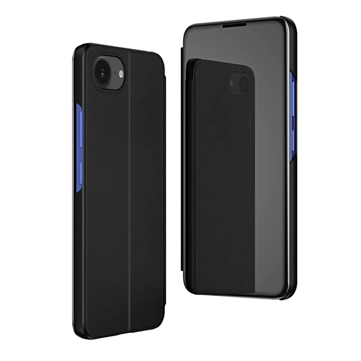 MG Clear View knižkové puzdro na iPhone 16e, čierne