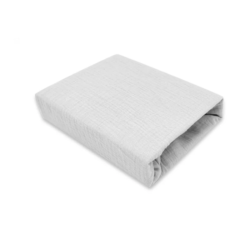 Mušelínové prestieradlo postieľky 60 x 120 NATURE double - šedé