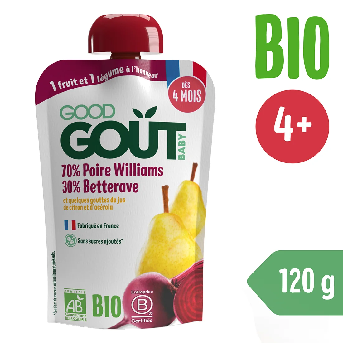 Good Gout BIO Hruška Williams s červenou repou 120 g