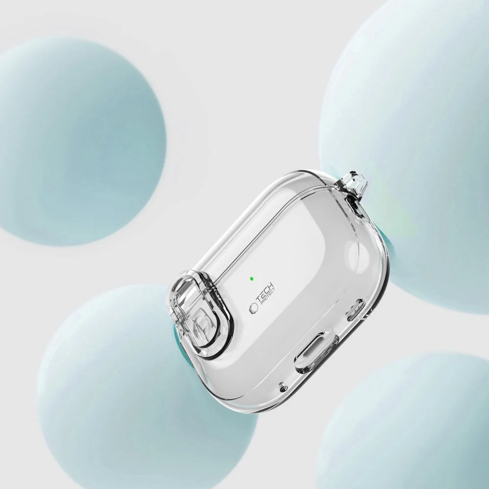 Tech-Protect Slim Hook puzdro na Apple AirPods Pro 1 / 2, priesvitné