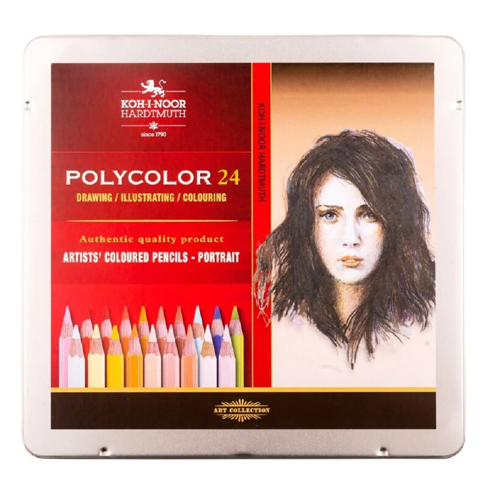 Umelecké pastelky POLYCOLOR Portrét v plechu 24 ks v balení