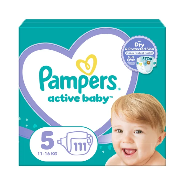 Pampers Active Baby, veľkosť 5 111 ks