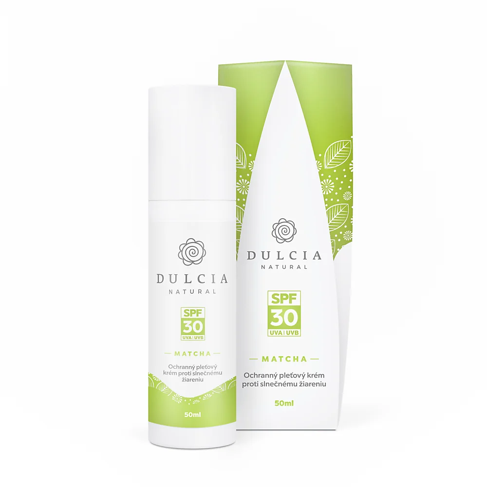 Dulcia natural - Ochranný pleťový krém proti slnečnému žiareniu - SPF 30 Matcha face care cream   - SPF 30