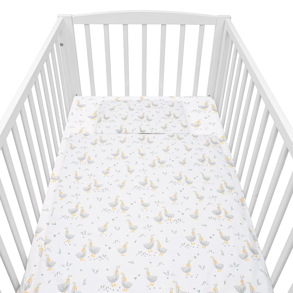Bavlnený set do postieľky s výplňou New Baby Husičky 90x120 cm ,