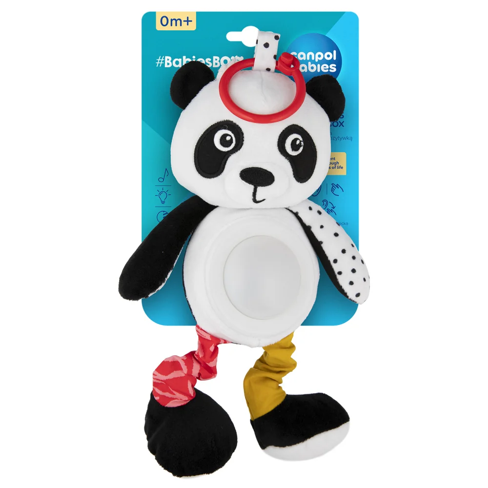 Canpol babies Senzorická závesná hračka s melódiami a lampičkou BabiesBoo panda 1 ks