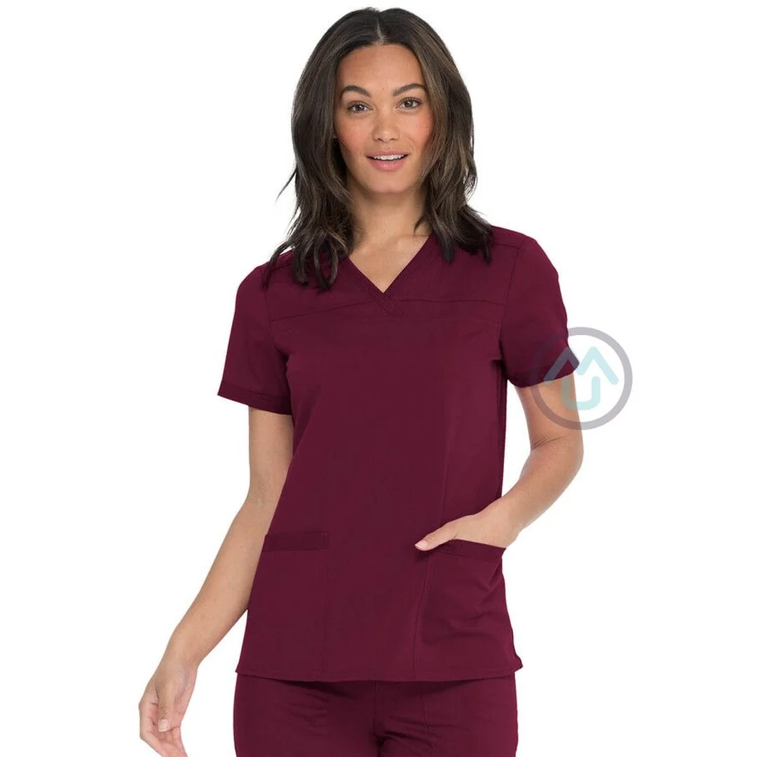 Dámska blúza Dickies s elastickými pásmi na bokoch - vínová L