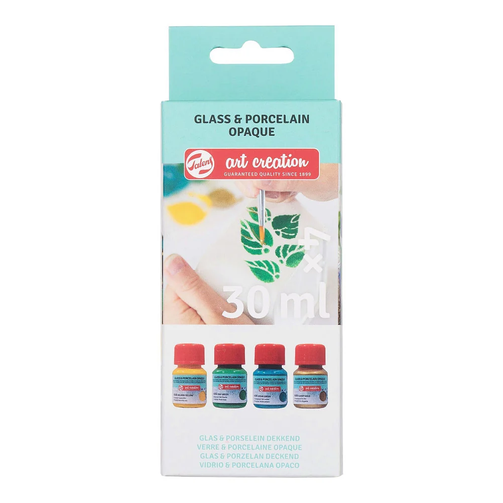 Talens art creation Farby na sklo, porcelán v sade 4x30ml-Talens Art Creation