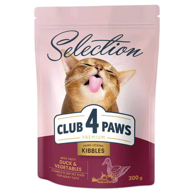 CLUB 4 PAWS Premium pre dospelé mačky - kačica a zelenina 300 g (5451)