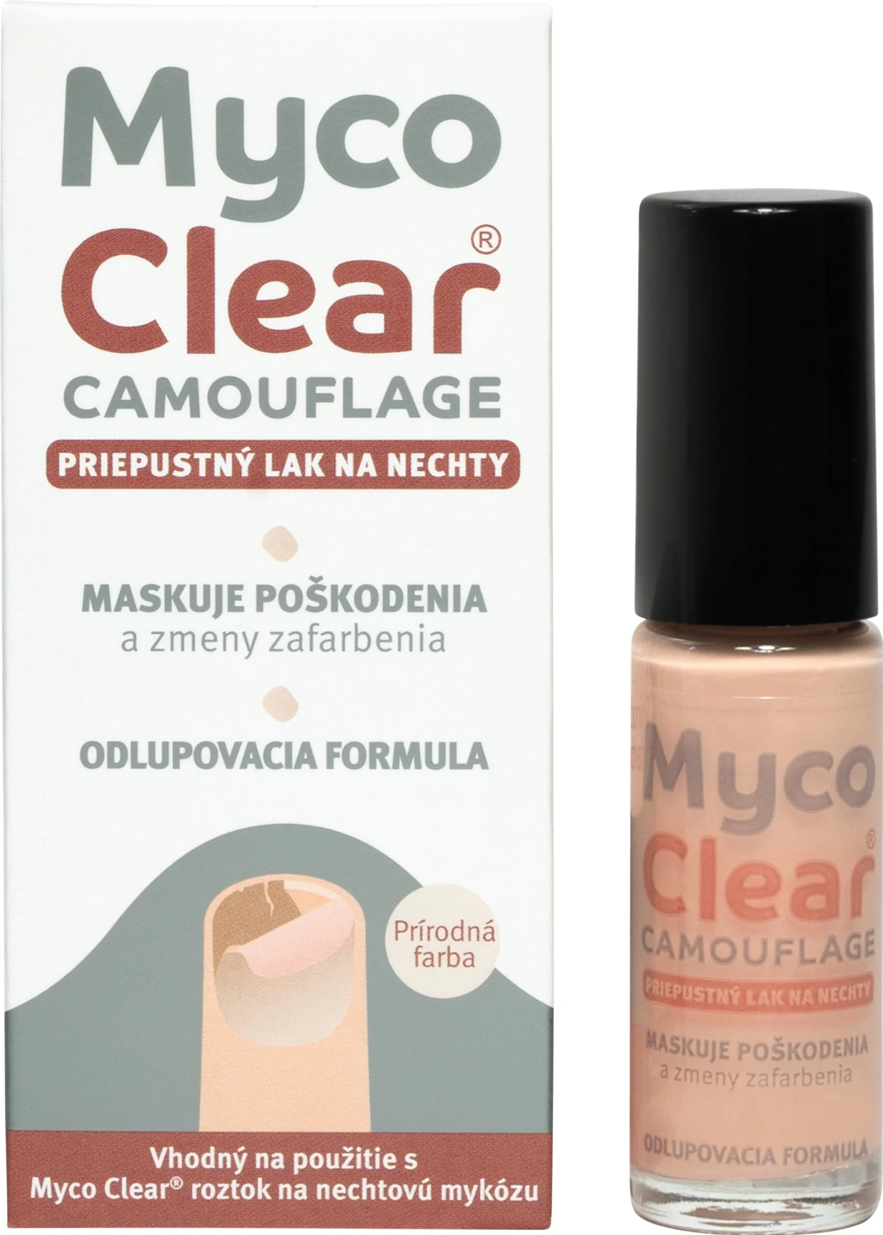 MYCO CLEAR CAMOUGLAGE LAN NA NECHTY 5ML 1×5 ml, lak na nechty