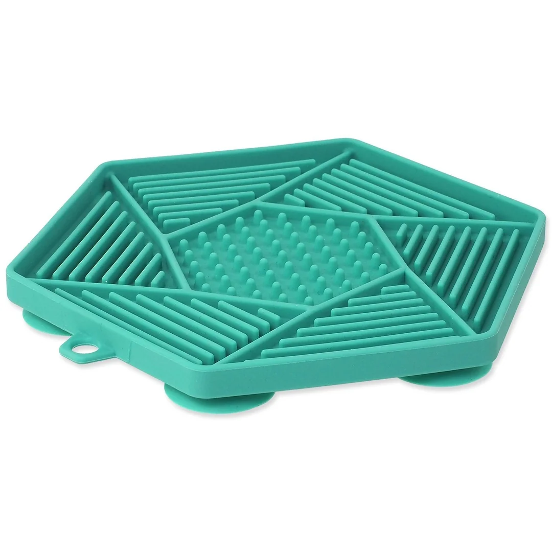Podložka lízacia Epic Pet Lick&Snack hexagon svetlo zelený 17x15cm