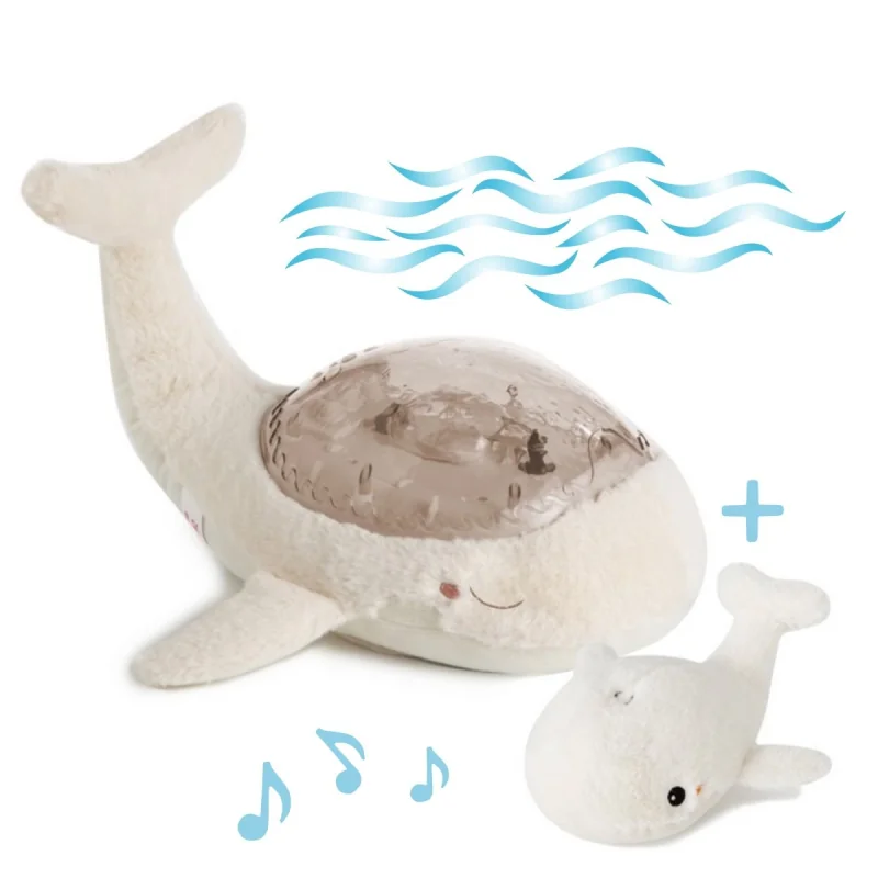 Cloud b Tranquil Whale nočné svetielko veľryba, biela