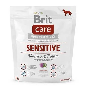 Brit Care Sensitive Venision & Potato 1kg "Poškodený obal" 1×1 kg, produkt s poškodeným obalom, chýba približne 10% obsahu