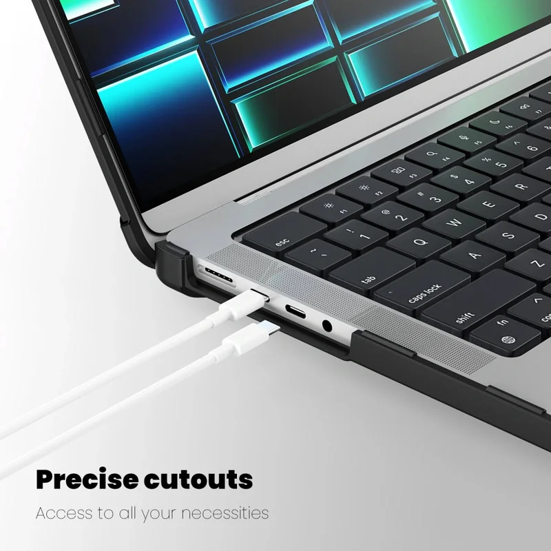 Tech-Protect Smartshell kryt na Macbook Pro 14'' M1 - M5 Pro Max 2021-2026, čierny / priesvitný 2026, čierny / priesvitný