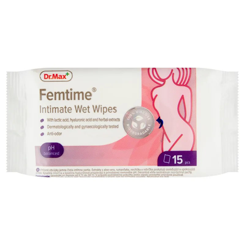 Dr. Max Femtime Intimate Wet Wipes 1×15 ks, intímne vlhčené obrúsky