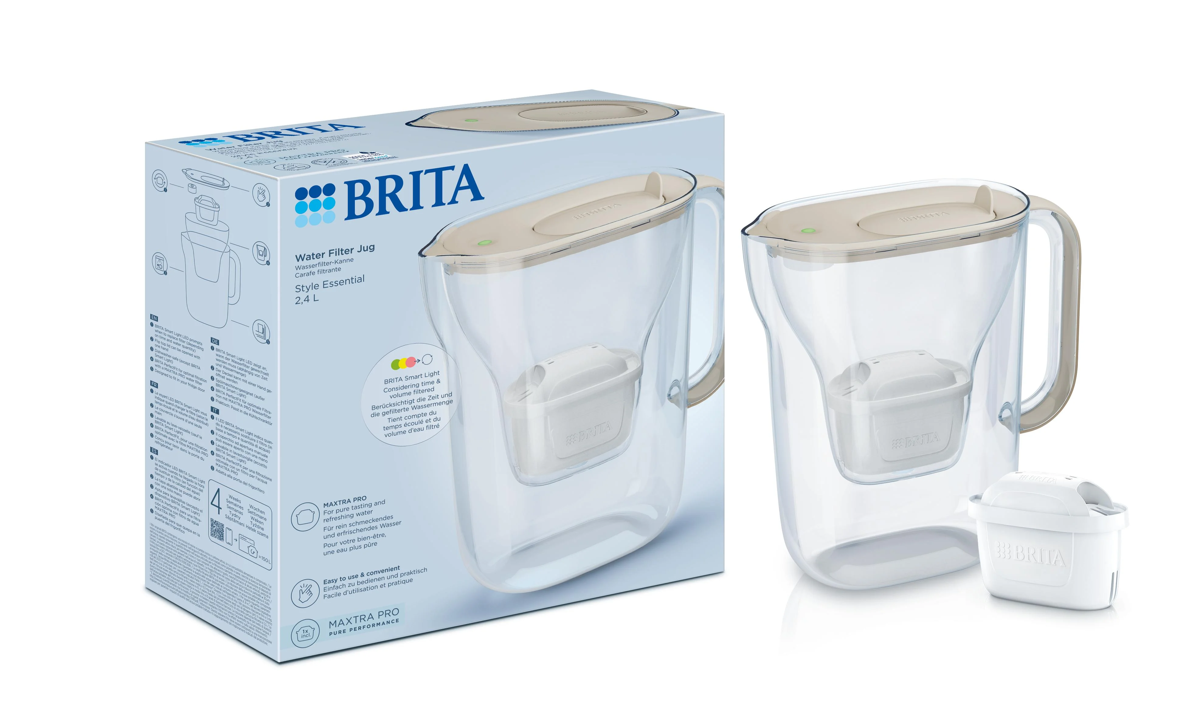 Kanvica BRITA Style Essential piesková 2,4l + 1 filter MP Pure Performance 1 set
