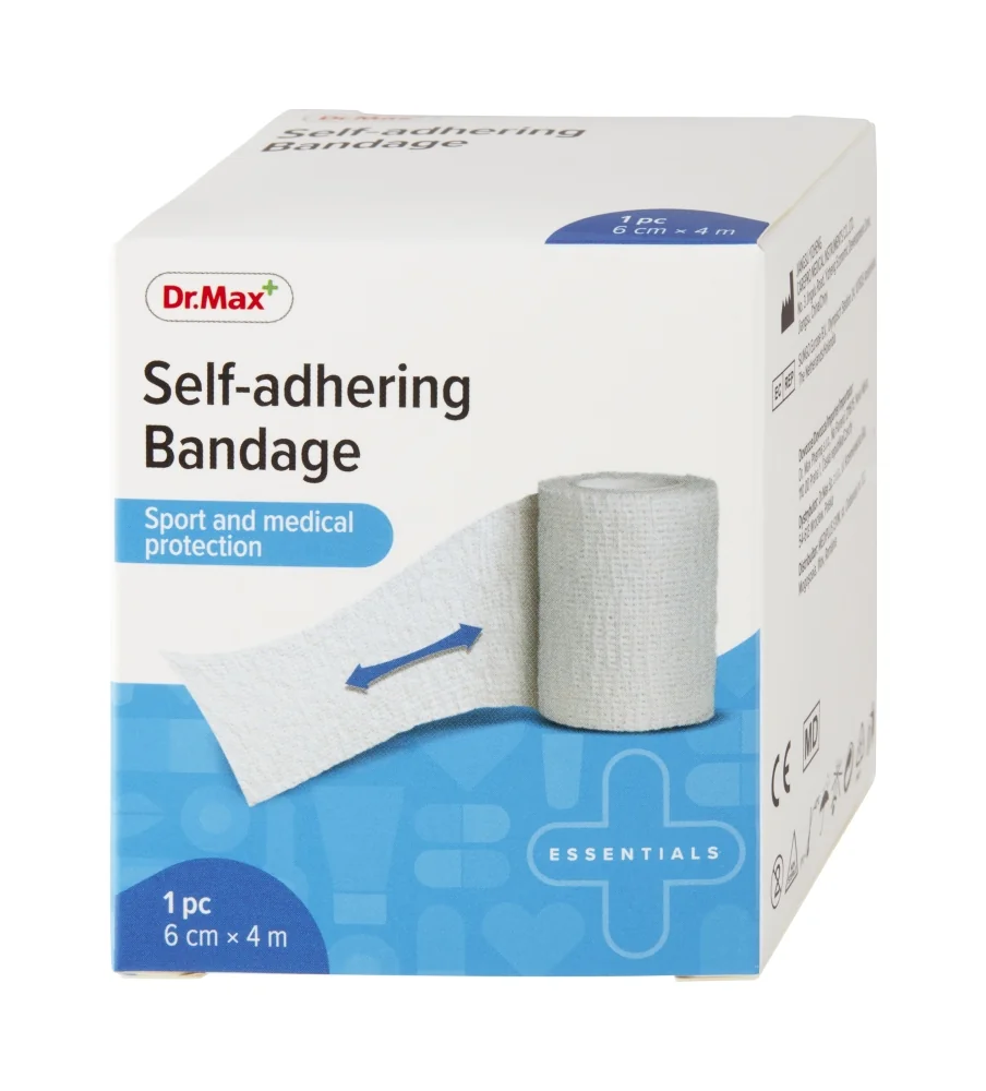 Dr.Max Self-adhering Bandage 1×1 ks, ovínadlo elastické samolepiace, 6cm × 4m