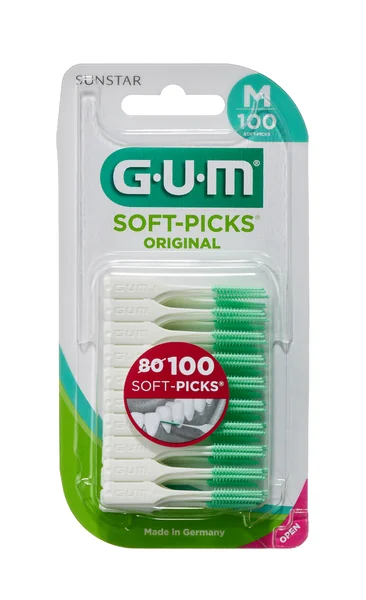 GUM Soft-Picks masážna medzizubná kefka s fluoridmi- velikost Regular, ISO 1 1×100 ks, medzizubná kefka