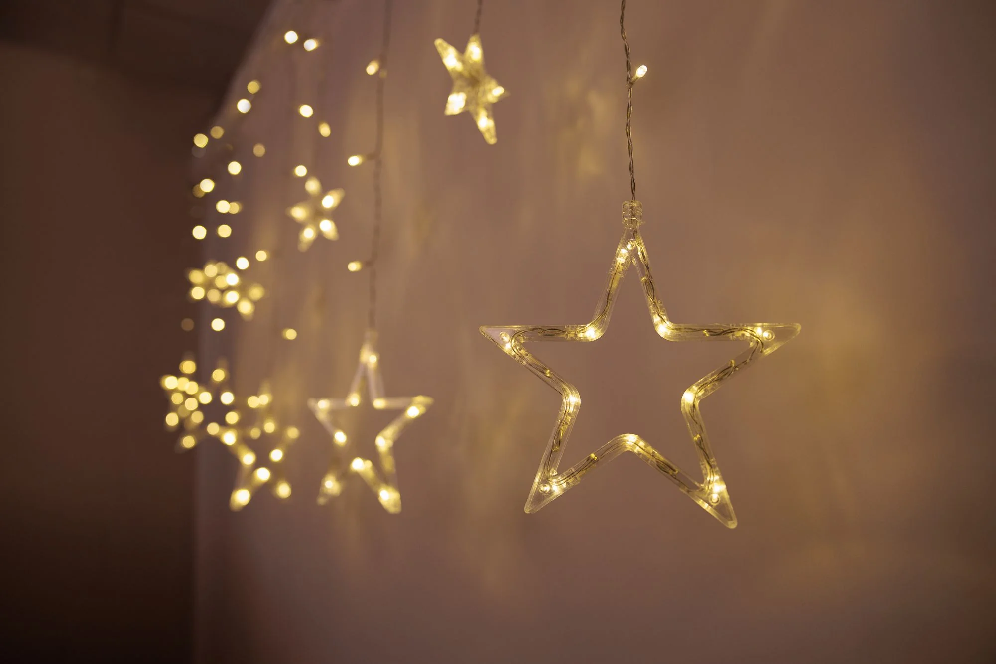 MagicHome LED svetelný záves Curtain s hviezdami, 1 ks 138 LED teplá biela, 230 V, 8 funkcií, 220x60/90 cm
