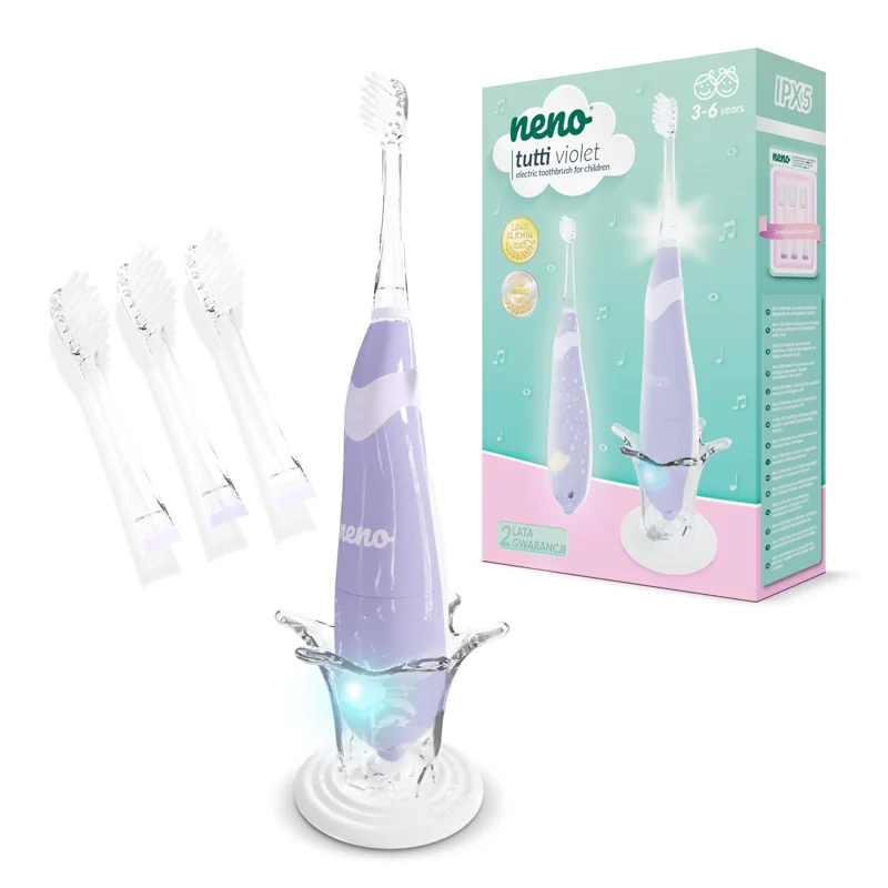 NENO Kefka detská elektrická Tutti - violet 3r+ 1×1 ks, elektrická kefka