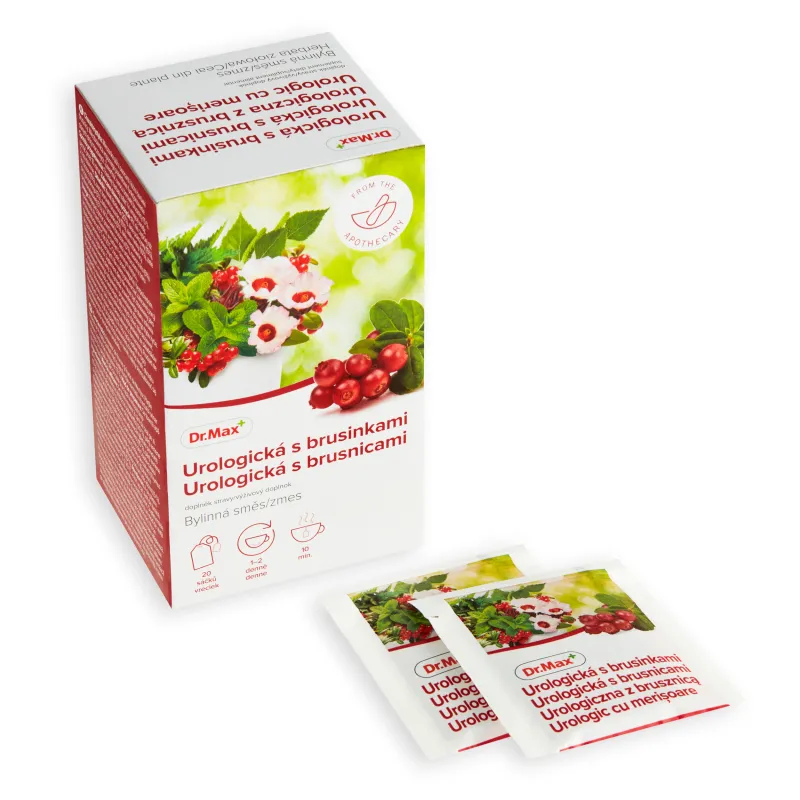Dr.Max Urologická bylinná zmes s brusnicami 20×1,5 g, bylinný čaj, nálevové vrecká