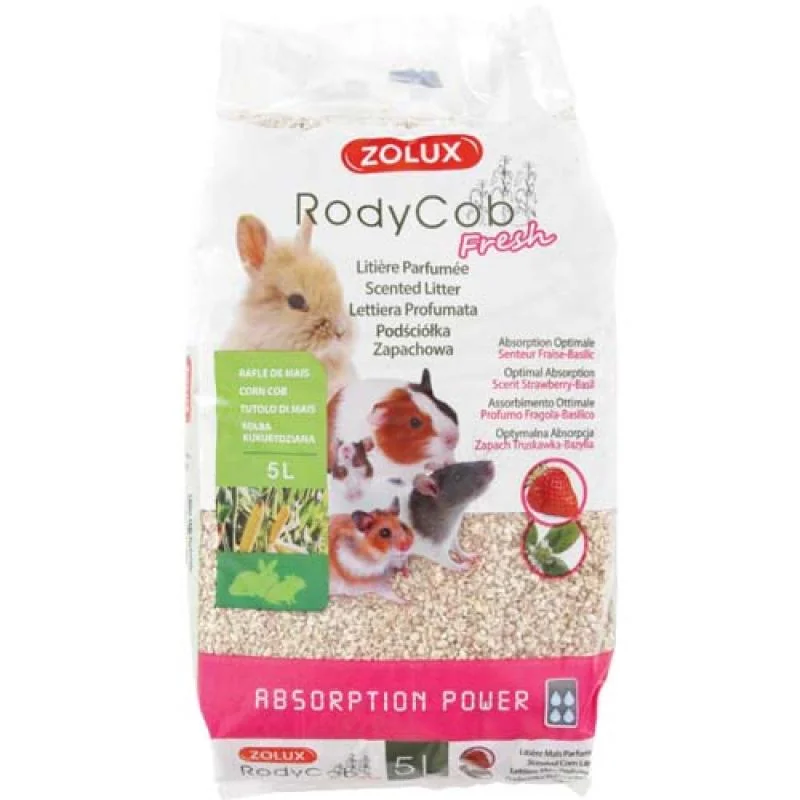 ZOLUX RodyCob 5l podstielka z kukurice pre hlodavce jahoda-bazalka