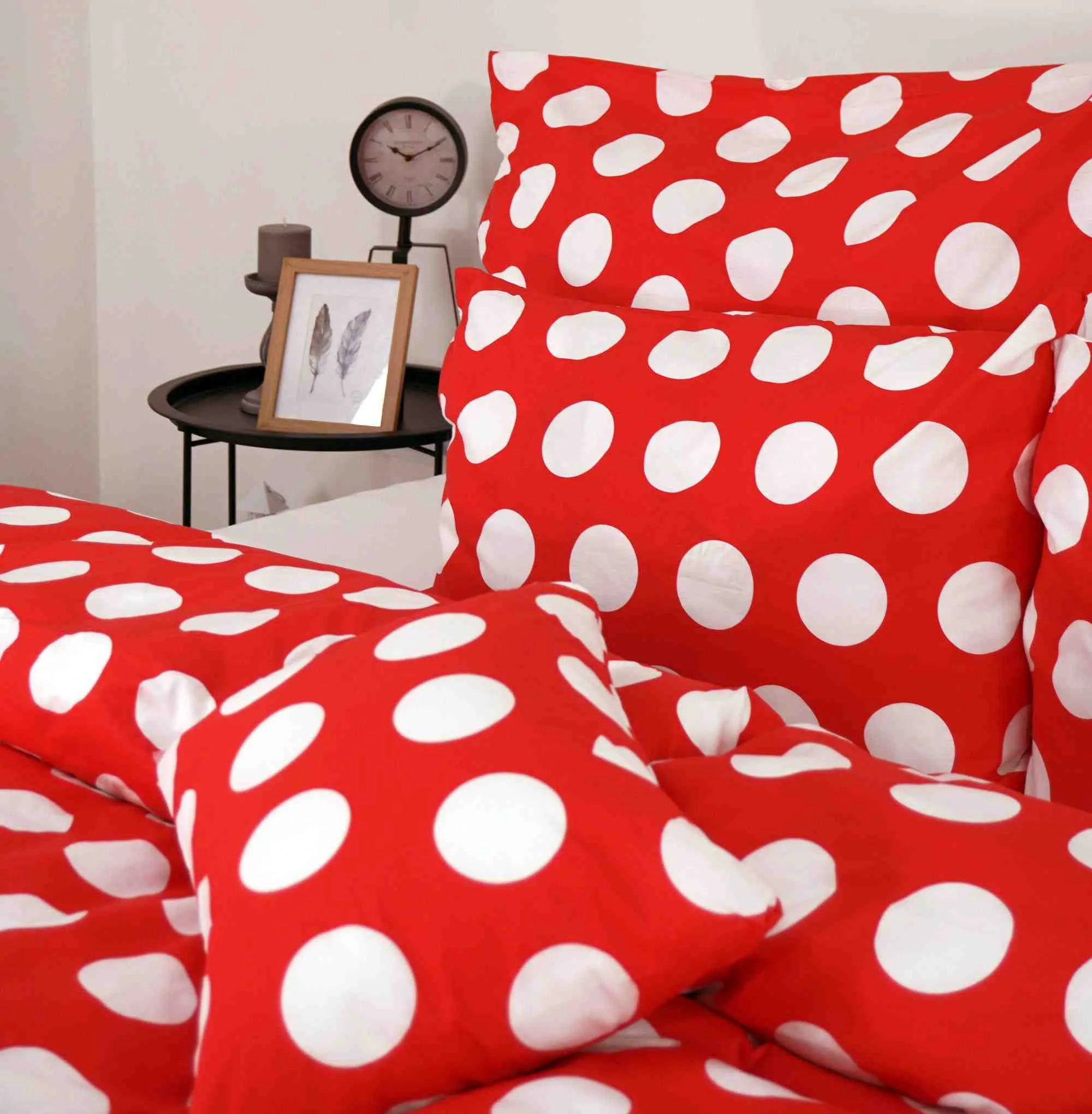 EMI Obliečky bavlnené Dots červené 140x200+90x70 1×1ks, bavlnené postelné obliečky
