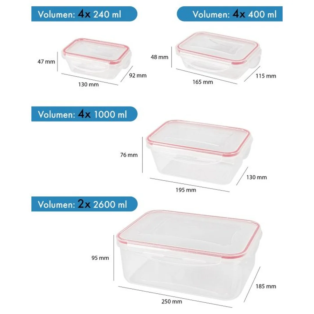 Classbach FHD 4009 sada 14 misiek na potraviny Click & Safe bez BPA