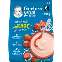 Gerber Cereal Mliečna KAŠA Dobrú noc Jahodová; (od ukonč. 6. mesiaca)