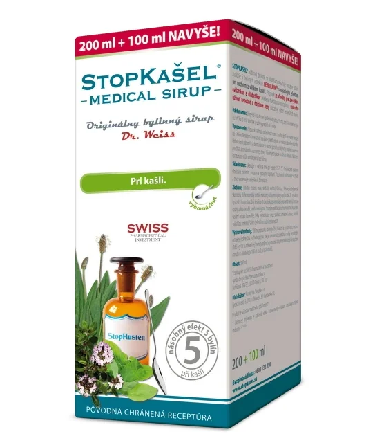 STOPKAŠEĽ Medical SIRUP - Dr.Weiss 1×300 ml, sirup na kašeľ